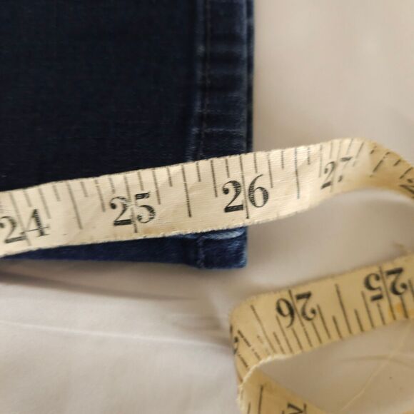 Chico's 2 Womens 12 35x26 Blue Ankle Cropped Stretch High Rise Waisted Jeans - Picture 7 of 7